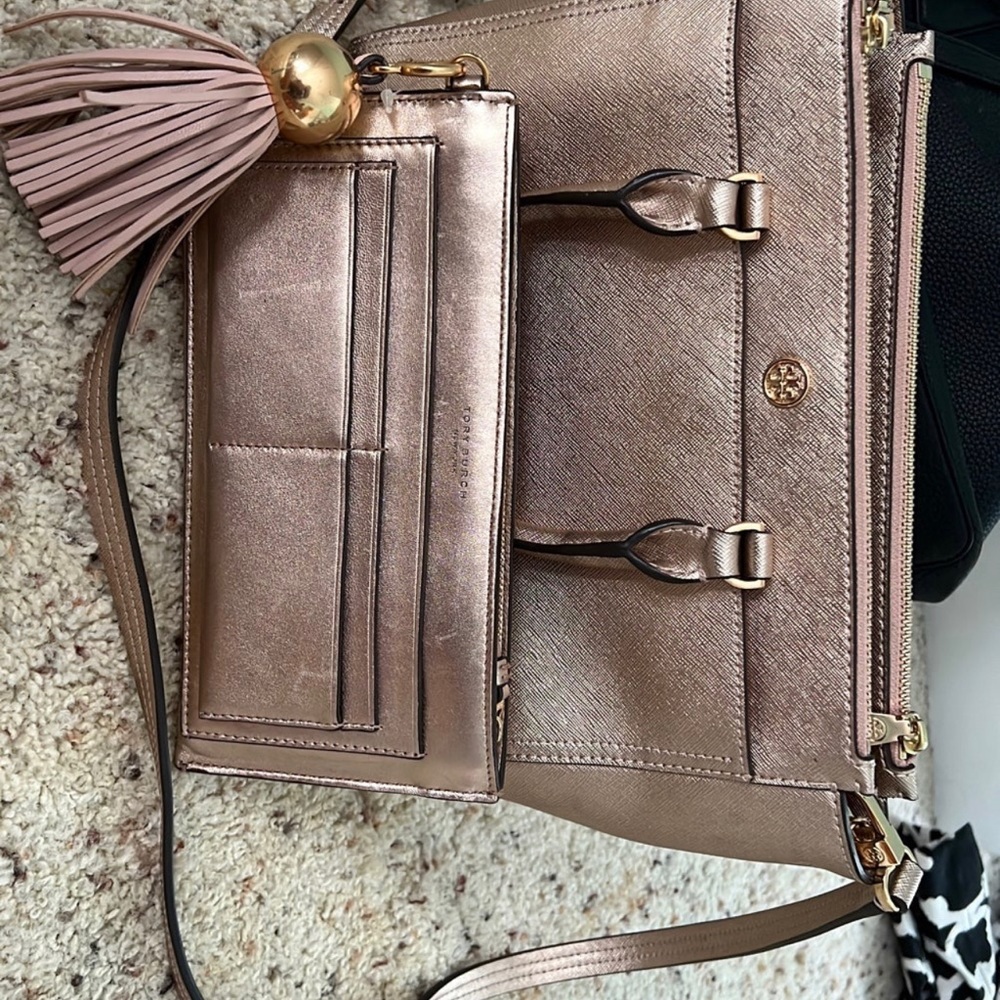 Rose Gold Tory Burch Purse and Wallet